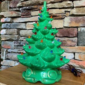 VTG Ceramic Lighted Christmas Tree Retro Vintage Holiday Lit Decor